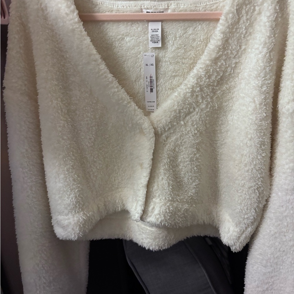 PINK Cozy Cream Teddy Jacket